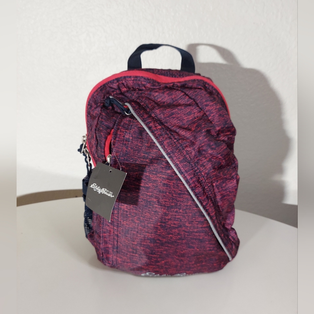 Eddie Bauer Stowaway Packable Atlantic 10 L Navy Blue/Pink Outfoor Sling Bag NWT